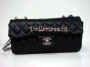 Chanel perforated classic flap bag East/west black