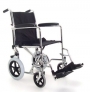 Folding chrome steel transit wheelchair 