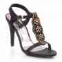 Women High Heel Thong Style Casual Sandals With Jewel Embellishments