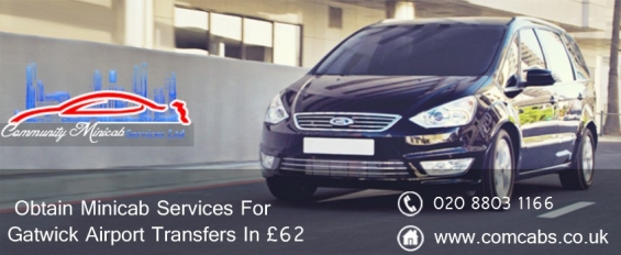 Hire a minicab in for gatwick airport transfers in £62 only