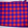 Masai Shuka fabric red blue checked