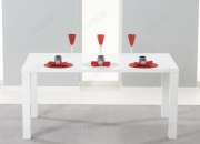 Mark Harris Hereford White High Gloss Dining Table | Furniture Direct UK