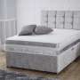 Get Beautiful Crushed Velvet Fabric Divan Bed with Mattress at Furniture Stop